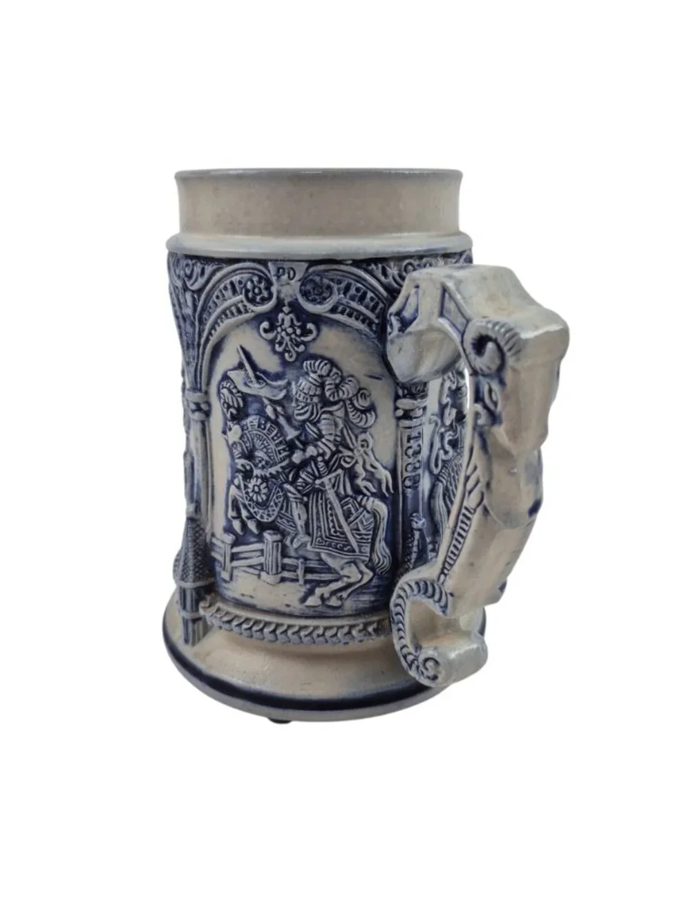 Thewalt Beer Stain Limited Edition Germany Blue Gray Salt Glazed Raised Relief